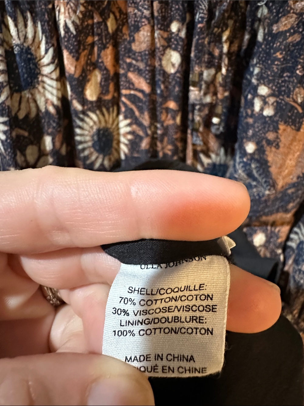 Ulla Johnson Black Floral Midi Dress - Picture 8 of 9